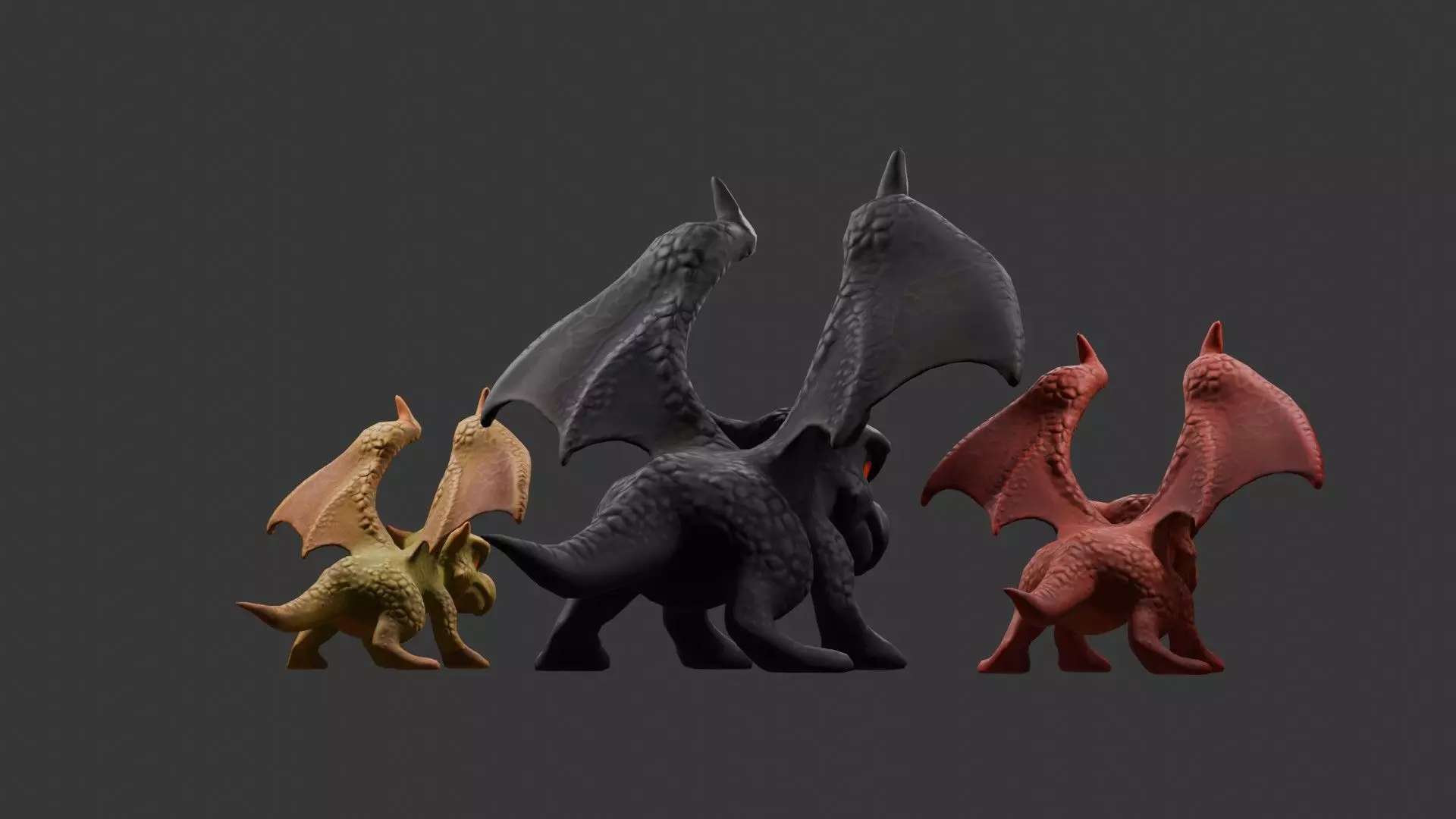 Stylized Dragon 3D Model Game Ready with 3 Texture Variations Low-poly 3D model_101