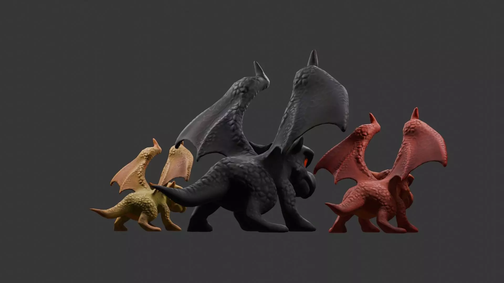 Stylized Dragon 3D Model Game Ready with 3 Texture Variations Low-poly 3D model_98
