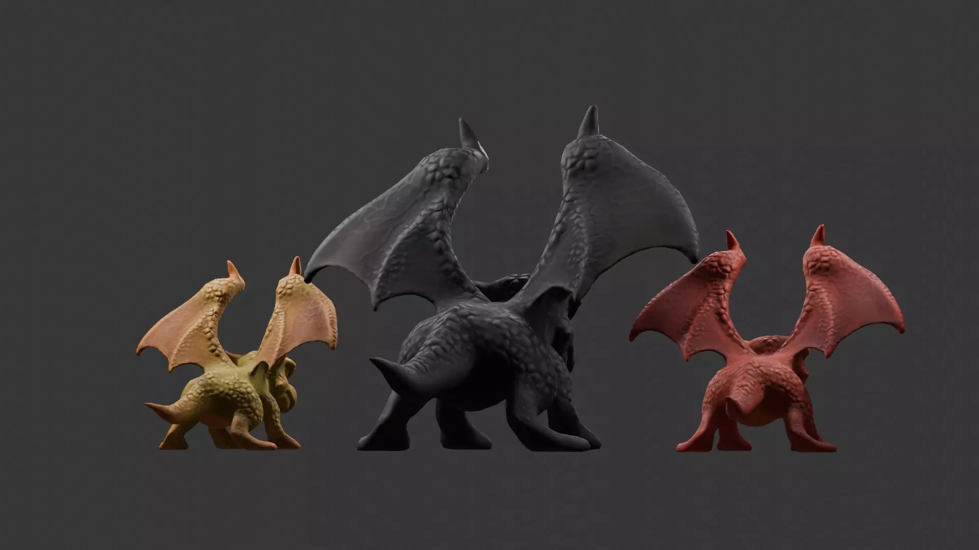 Stylized Dragon 3D Model Game Ready with 3 Texture Variations Low-poly 3D model_91