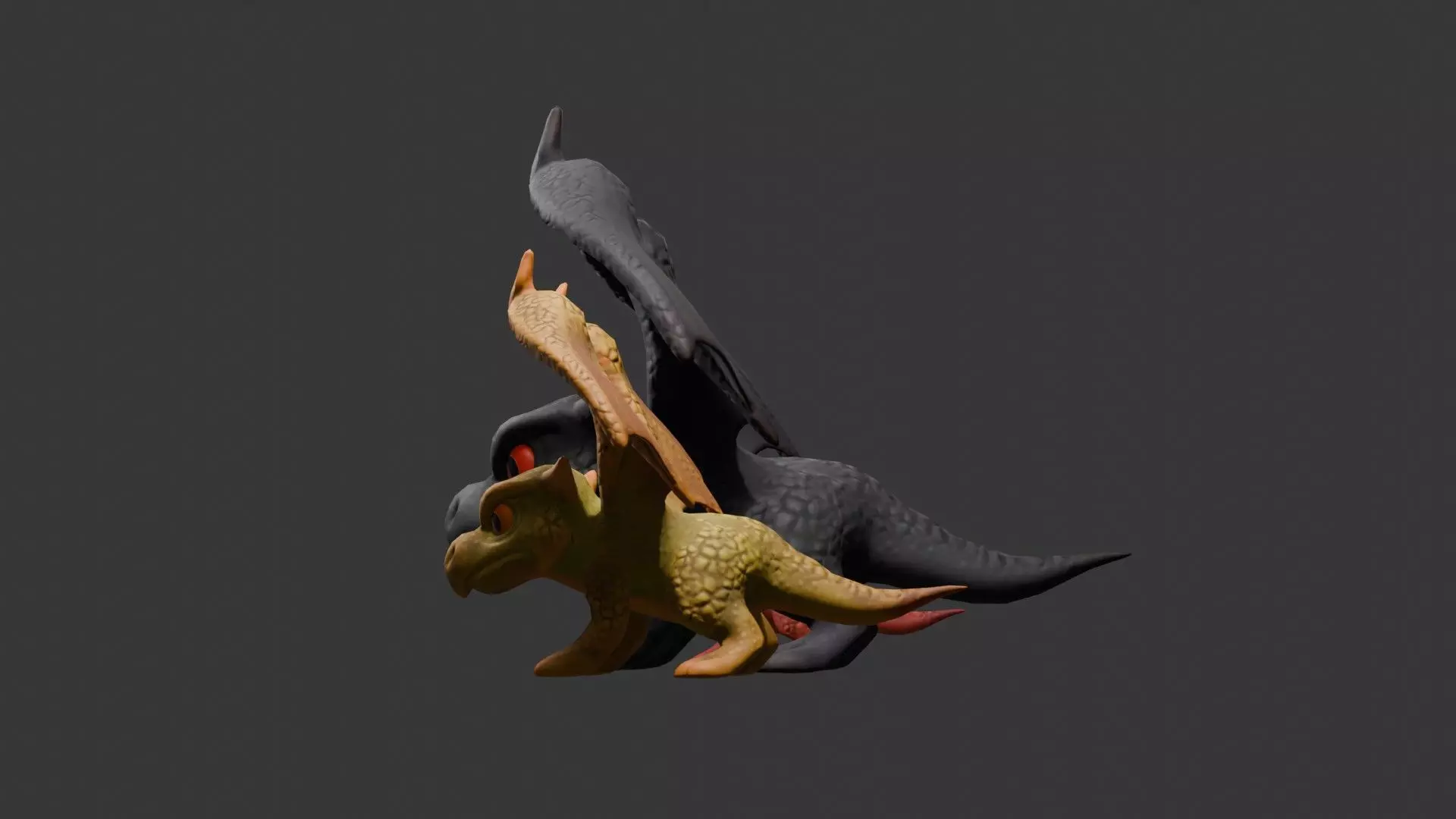 Stylized Dragon 3D Model Game Ready with 3 Texture Variations Low-poly 3D model_66