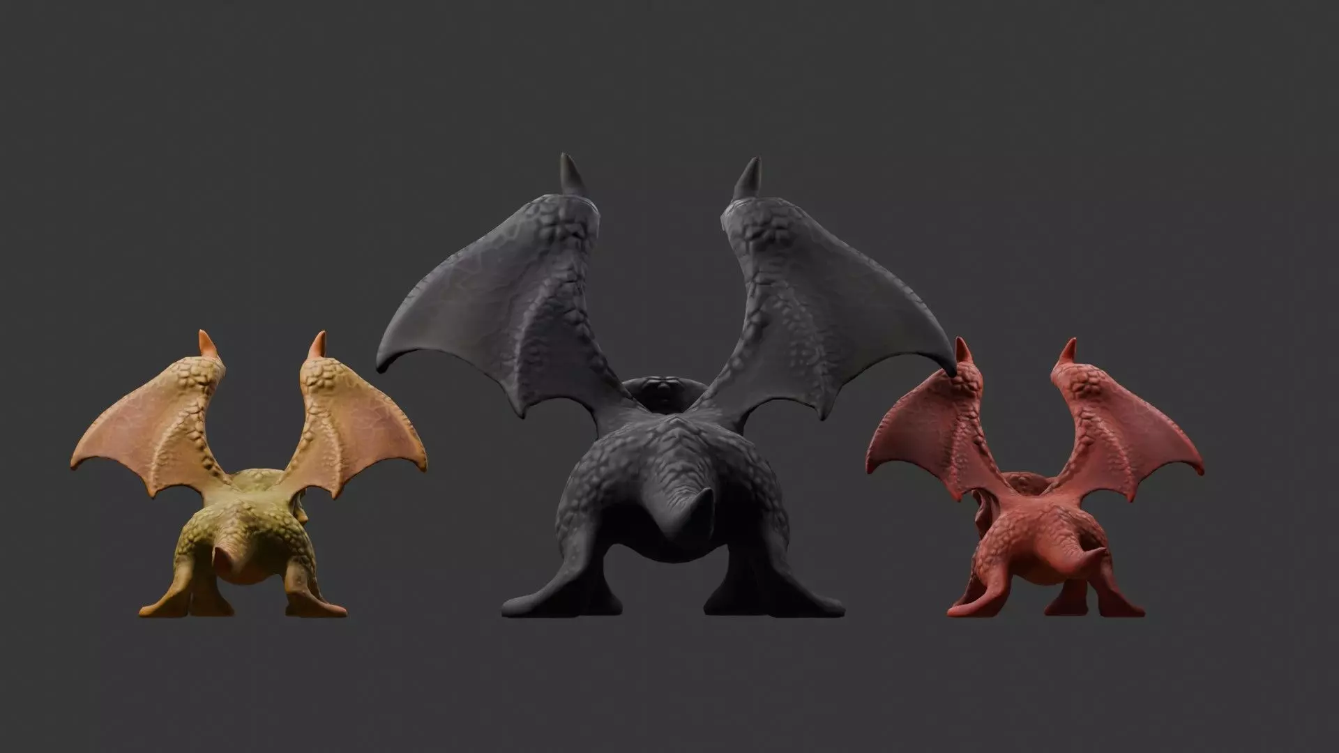 Stylized Dragon 3D Model Game Ready with 3 Texture Variations Low-poly 3D model_86