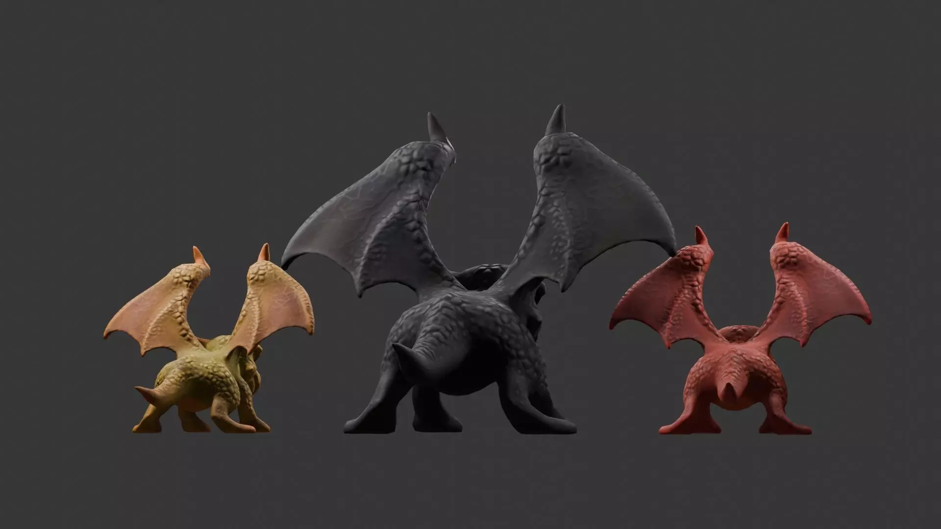 Stylized Dragon 3D Model Game Ready with 3 Texture Variations Low-poly 3D model_94