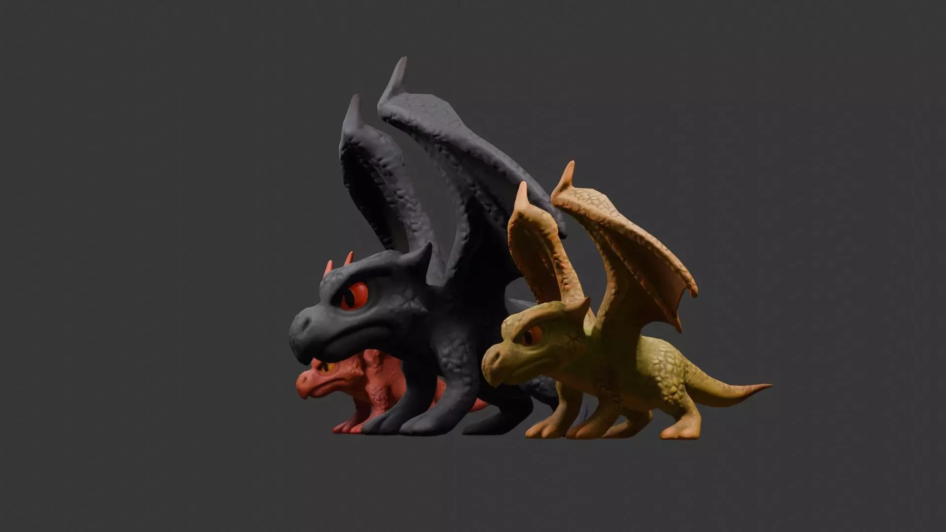 Stylized Dragon 3D Model Game Ready with 3 Texture Variations Low-poly 3D model_46