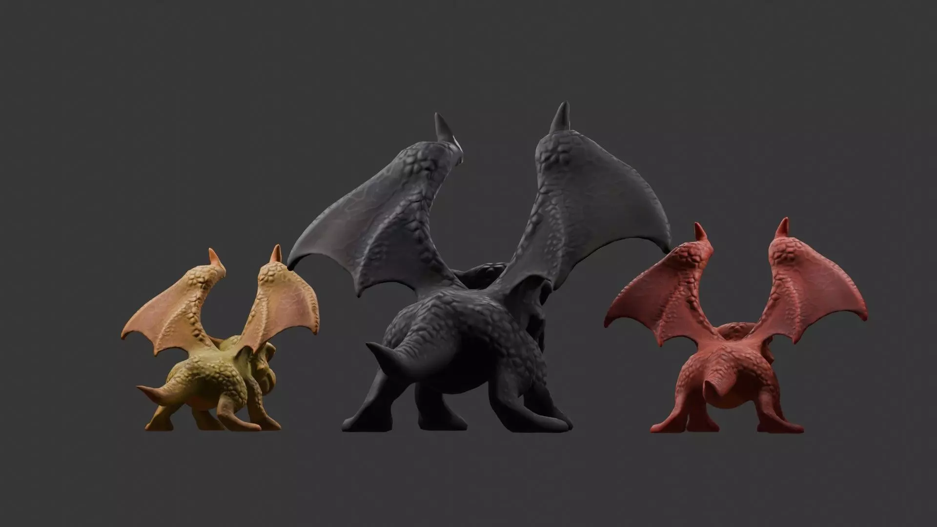 Stylized Dragon 3D Model Game Ready with 3 Texture Variations Low-poly 3D model_93