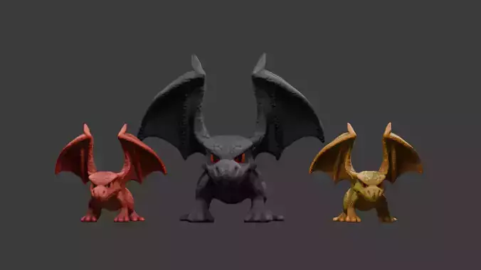 Stylized Dragon 3D Model Game Ready with 3 Texture Variations Low-poly 3D model Stylized Dragon 3D Model Game Ready with 3 Texture Variations Low-poly 3D model