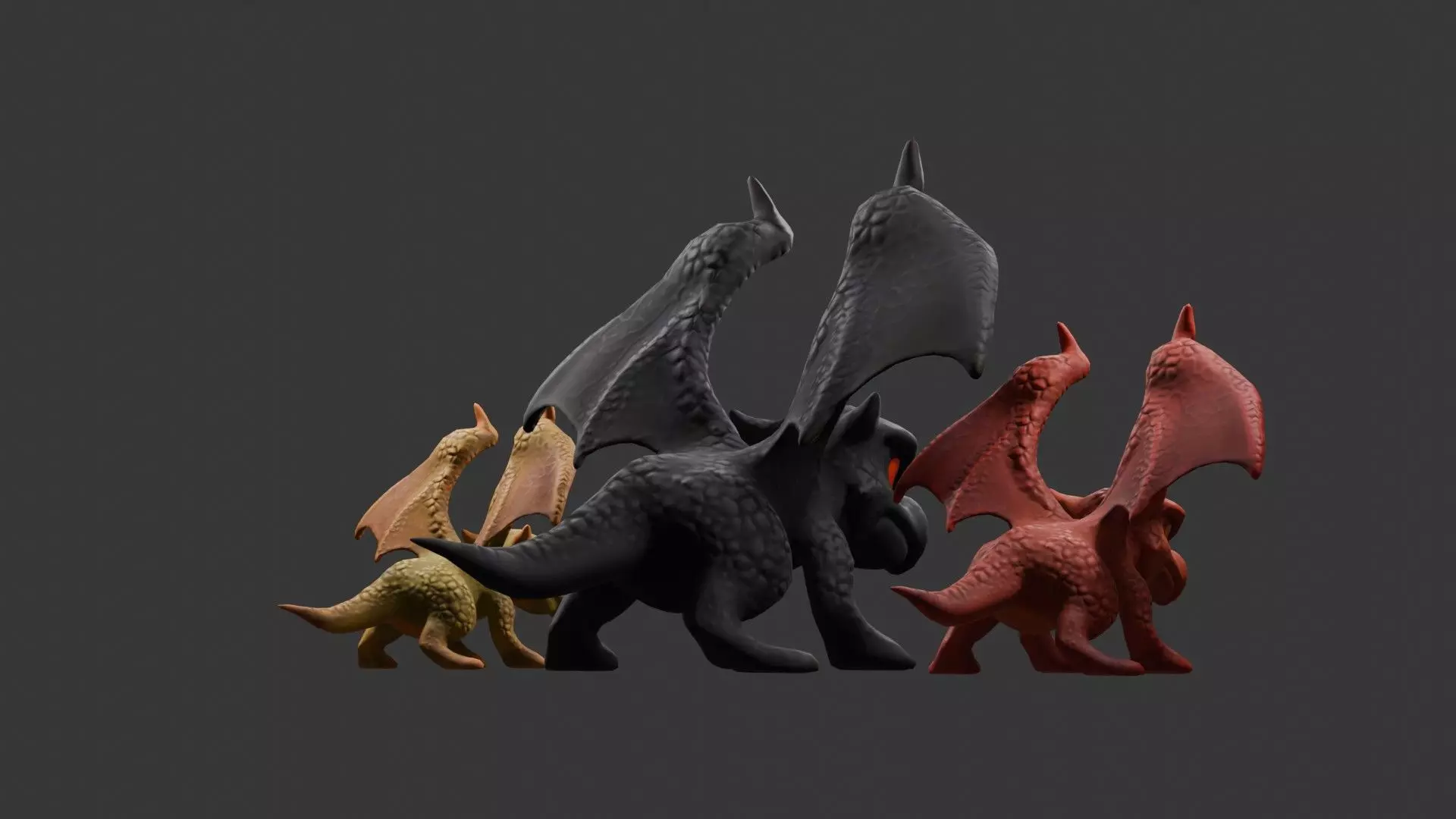 Stylized Dragon 3D Model Game Ready with 3 Texture Variations Low-poly 3D model_104