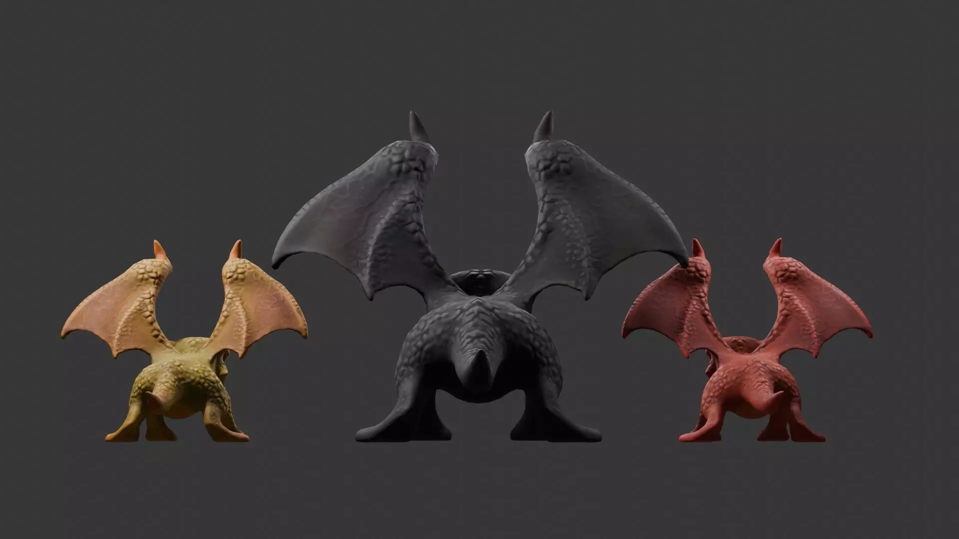 Stylized Dragon 3D Model Game Ready with 3 Texture Variations Low-poly 3D model_92