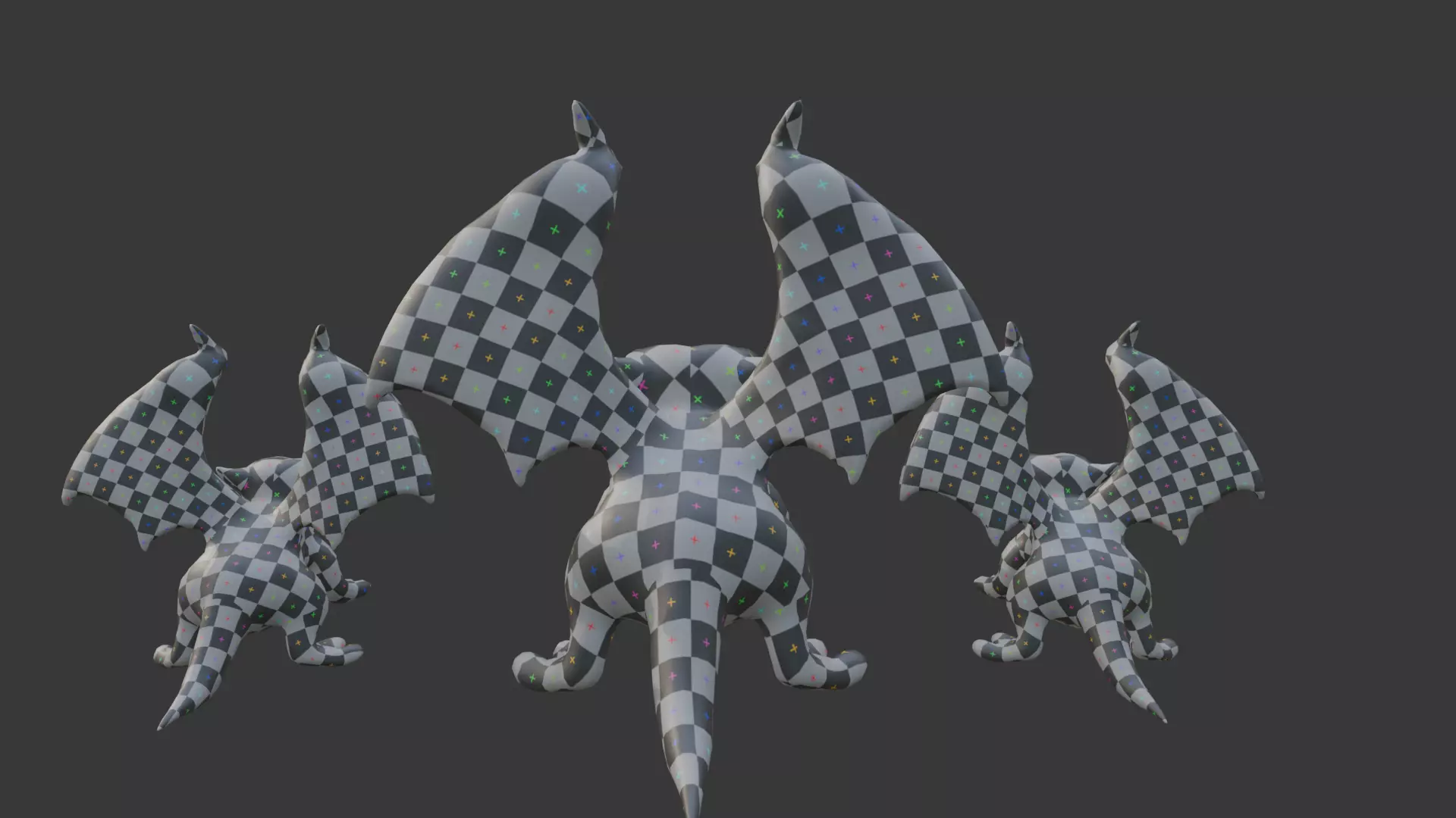 Stylized Dragon 3D Model Game Ready with 3 Texture Variations Low-poly 3D model_27