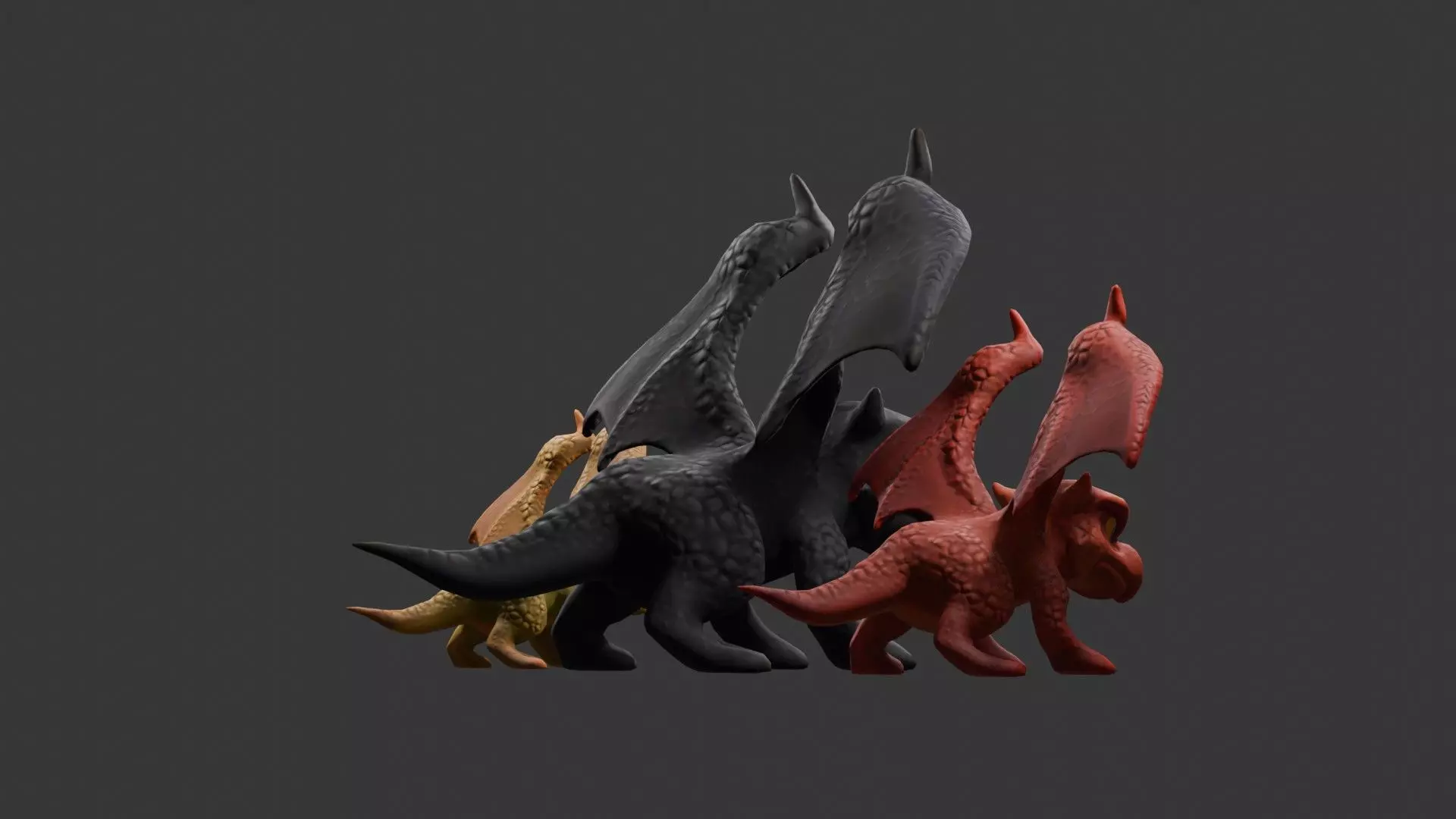Stylized Dragon 3D Model Game Ready with 3 Texture Variations Low-poly 3D model_102
