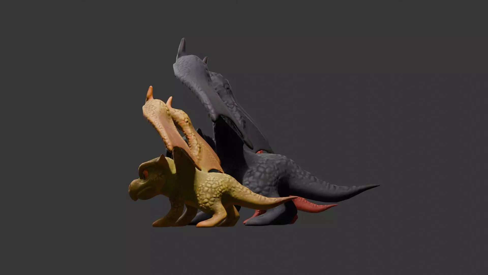 Stylized Dragon 3D Model Game Ready with 3 Texture Variations Low-poly 3D model_78