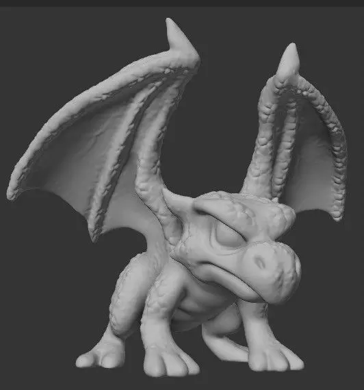 Stylized Dragon 3D Model Game Ready with 3 Texture Variations Low-poly 3D model_39