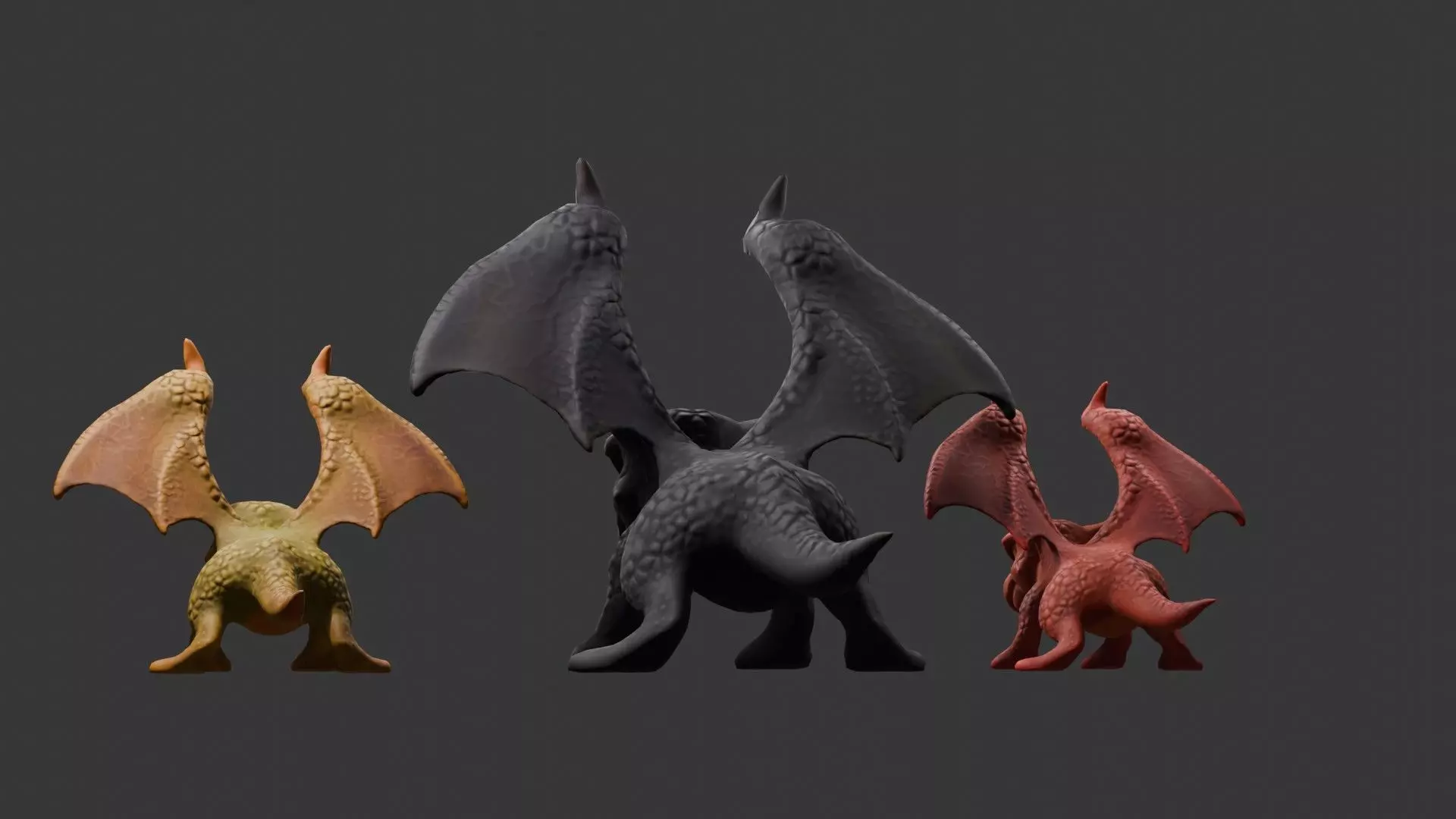 Stylized Dragon 3D Model Game Ready with 3 Texture Variations Low-poly 3D model_103