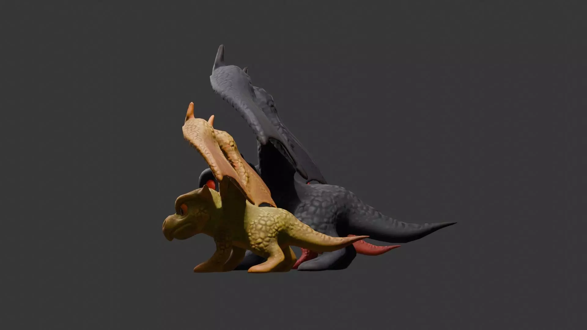 Stylized Dragon 3D Model Game Ready with 3 Texture Variations Low-poly 3D model_63