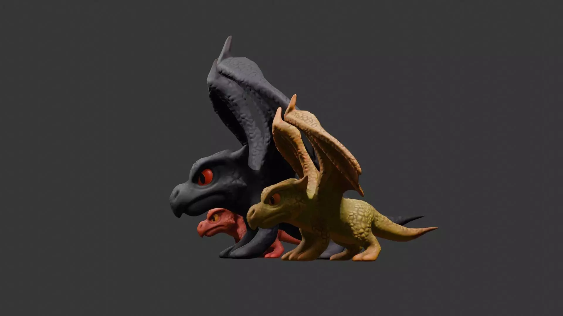 Stylized Dragon 3D Model Game Ready with 3 Texture Variations Low-poly 3D model_58