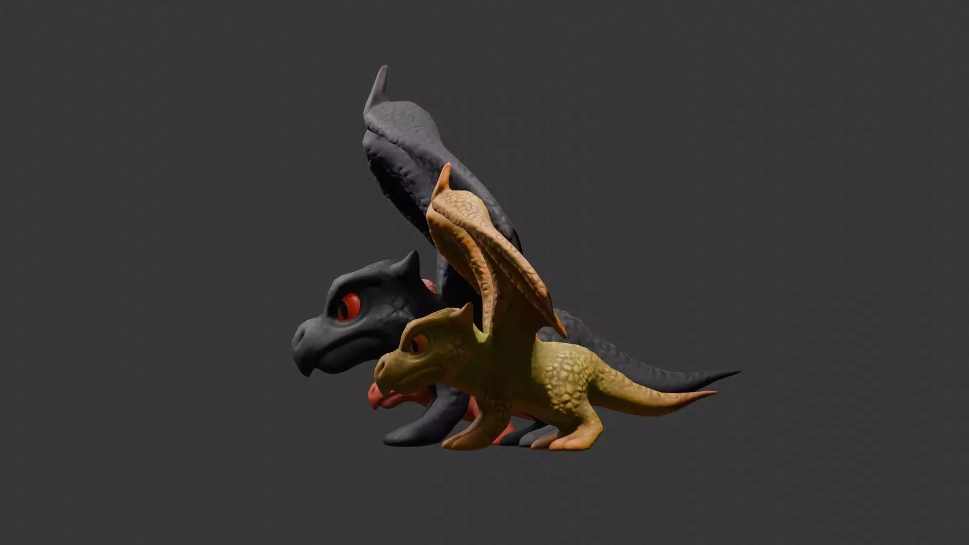 Stylized Dragon 3D Model Game Ready with 3 Texture Variations Low-poly 3D model_53