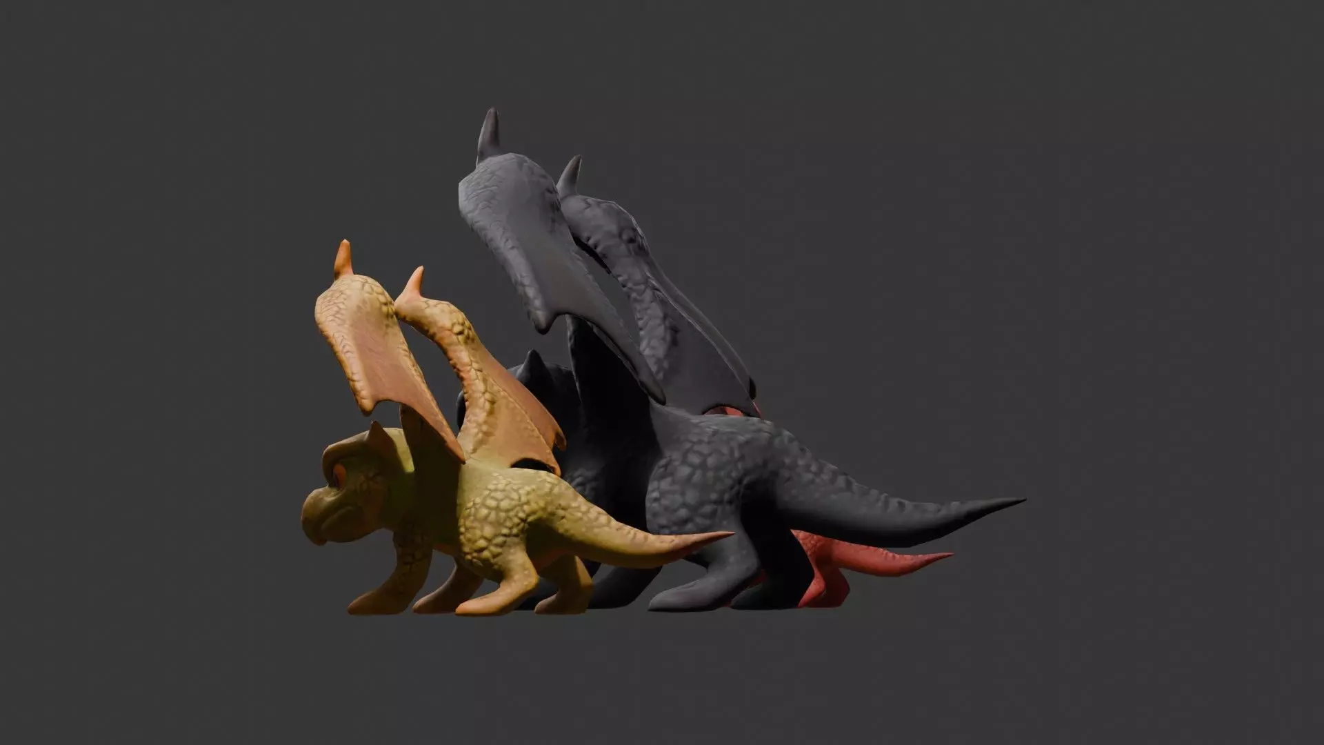 Stylized Dragon 3D Model Game Ready with 3 Texture Variations Low-poly 3D model_73