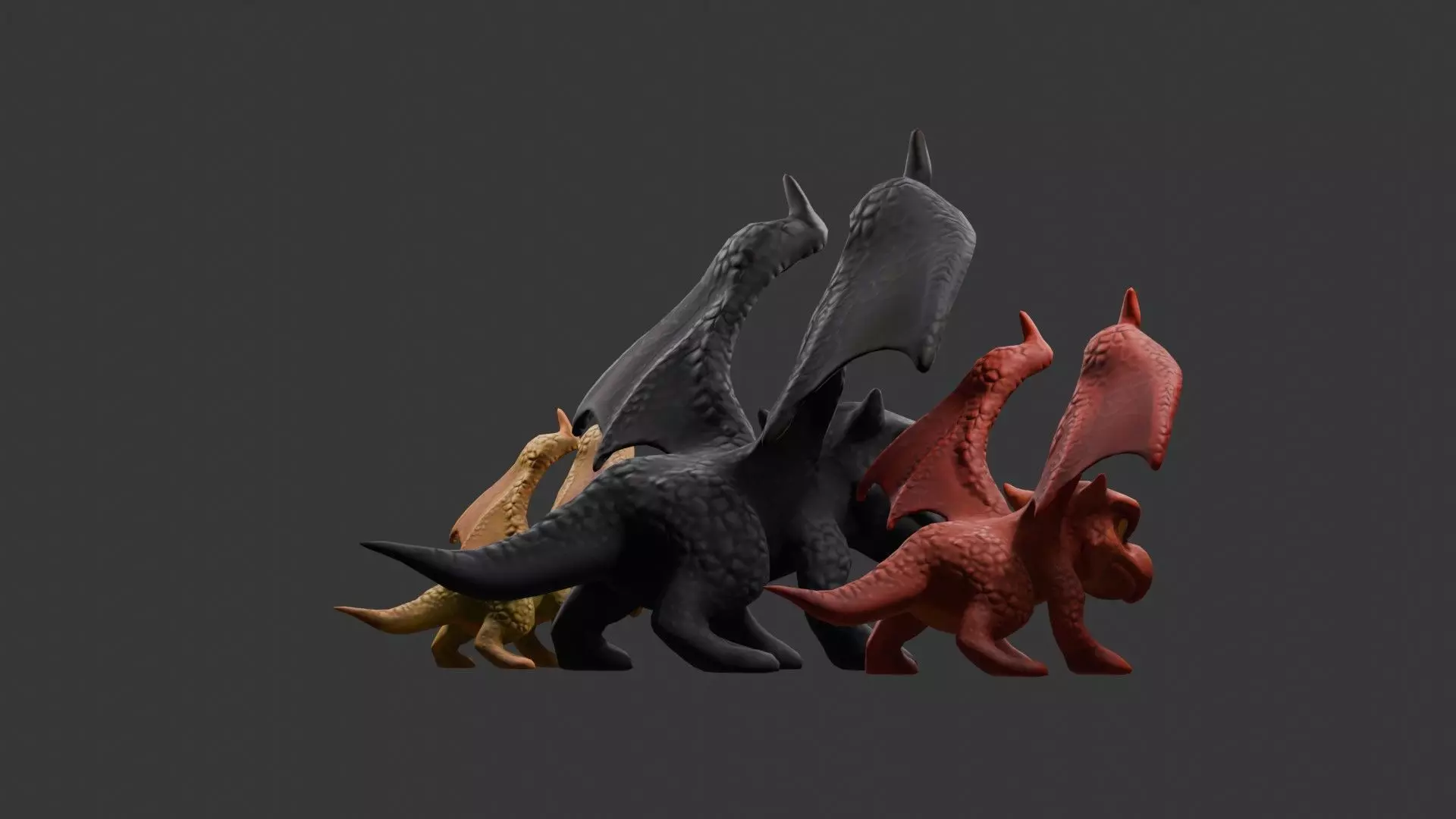 Stylized Dragon 3D Model Game Ready with 3 Texture Variations Low-poly 3D model_105