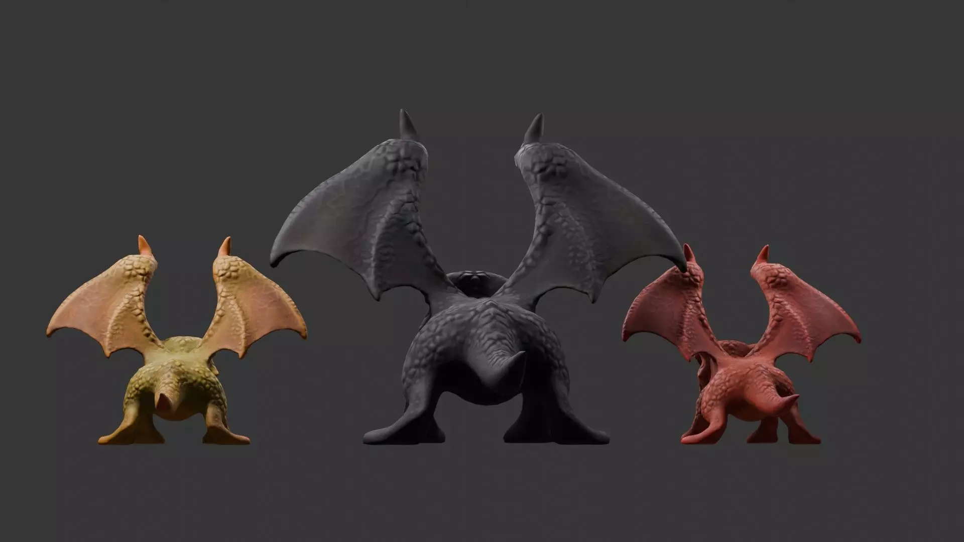 Stylized Dragon 3D Model Game Ready with 3 Texture Variations Low-poly 3D model_108