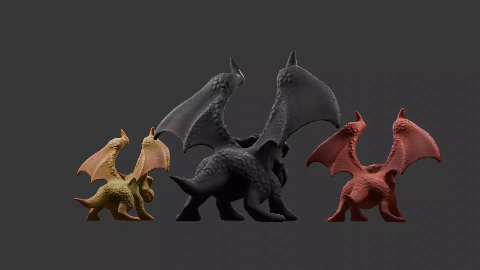 Stylized Dragon 3D Model Game Ready with 3 Texture Variations Low-poly 3D model_107