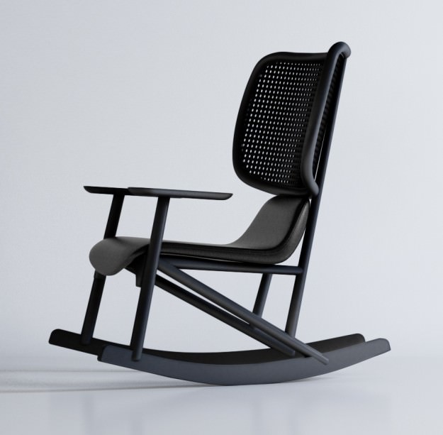 moroso klara armchair rocking chair 3D model_3