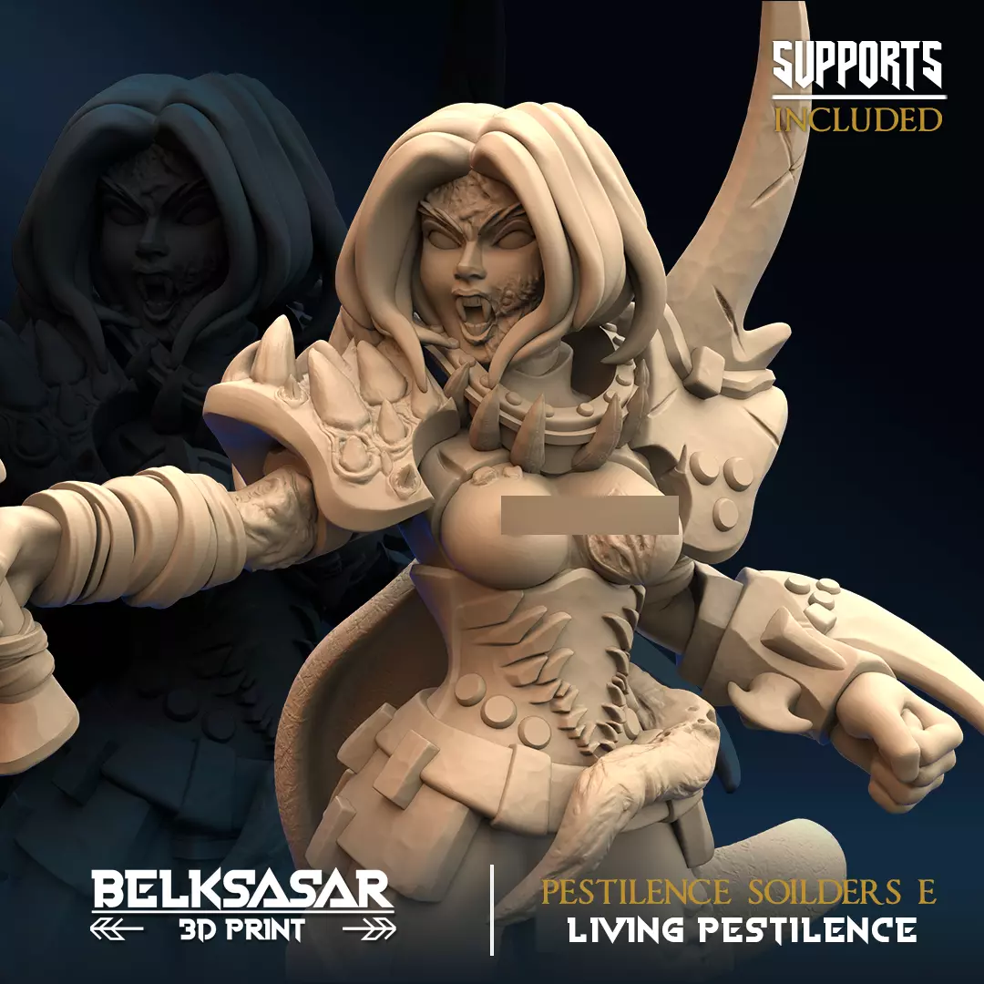 Pestilence Soilders E Nude and Normal 3D print model_5