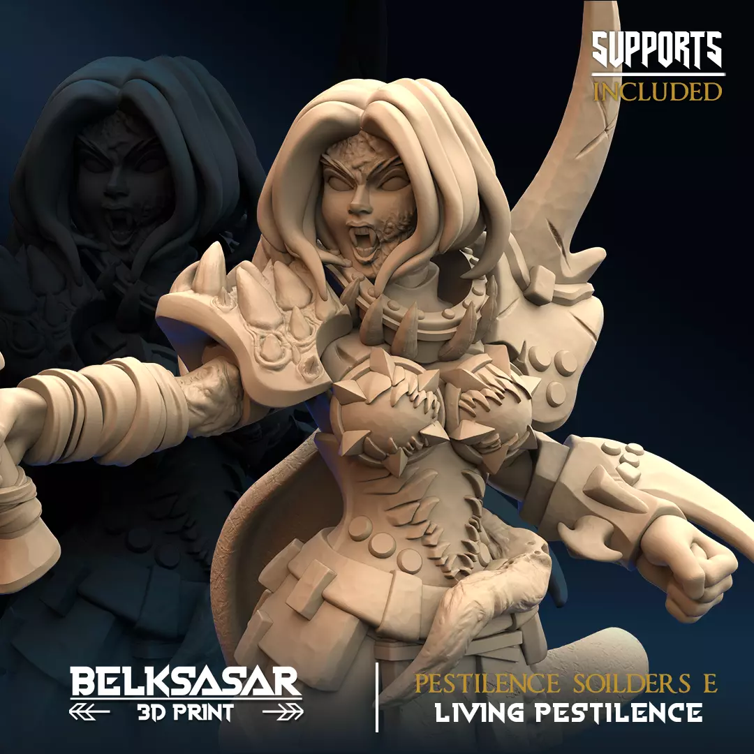 Pestilence Soilders E Nude and Normal 3D print model_2