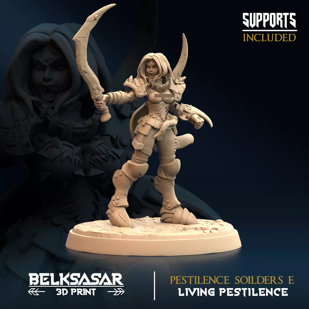 Pestilence Soilders E Nude and Normal 3D print model_4