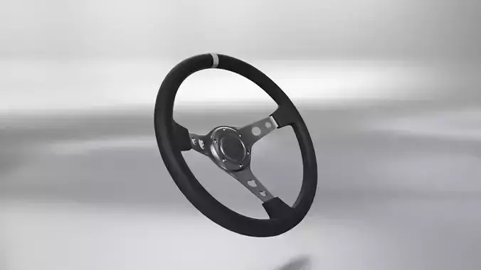 Racing Steering Wheel Low-poly 3D model