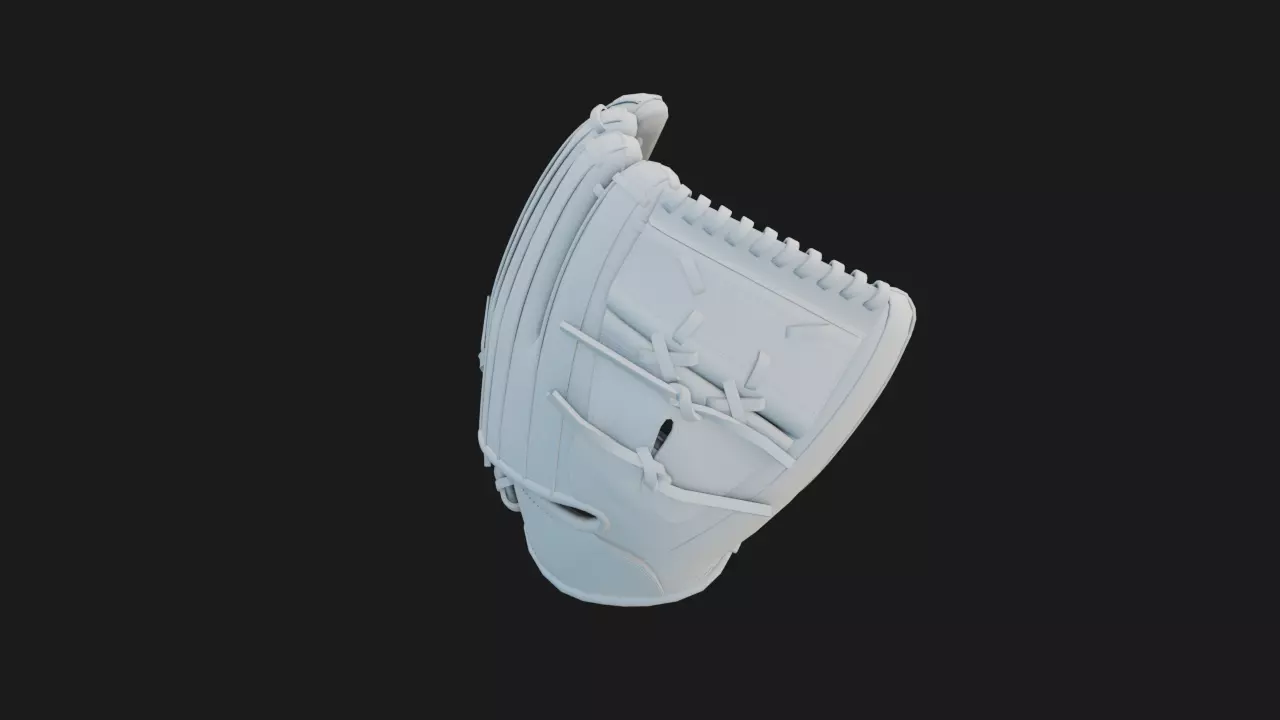 Pitcher Glove 3D model_7