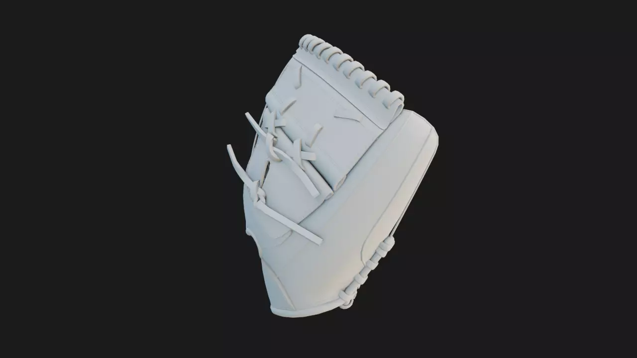 Pitcher Glove 3D model_4