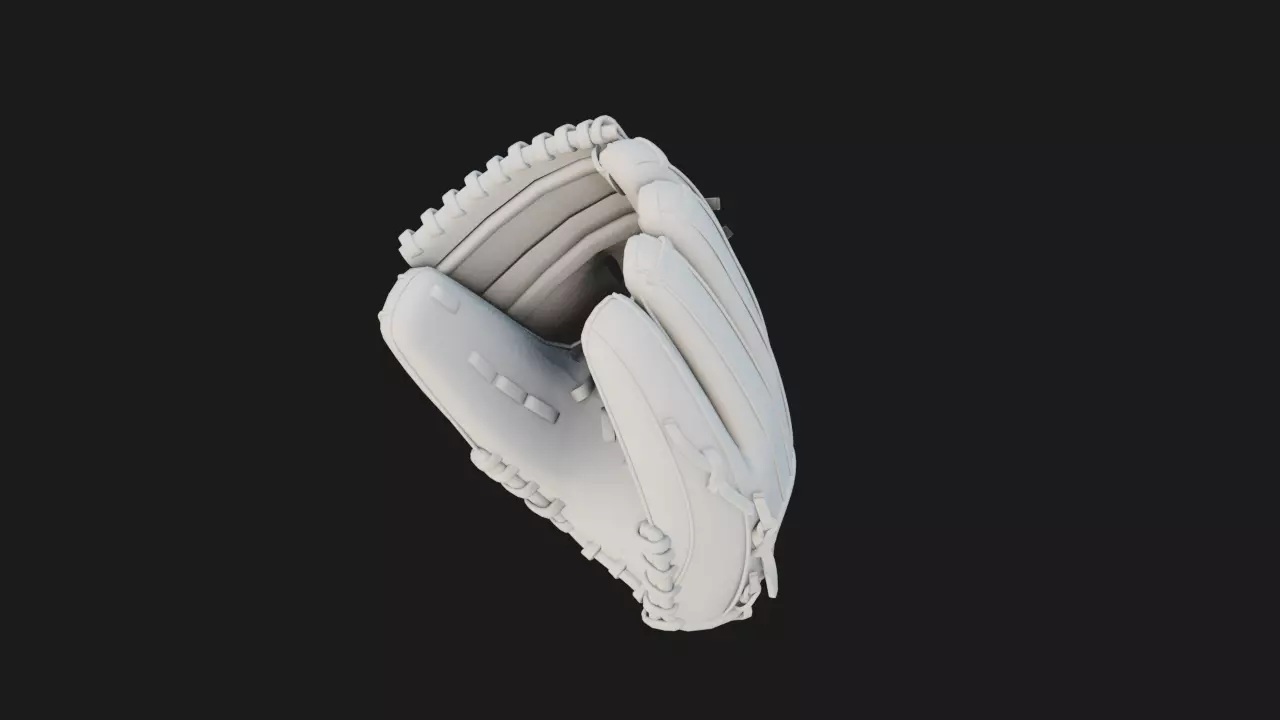 Pitcher Glove 3D model_1