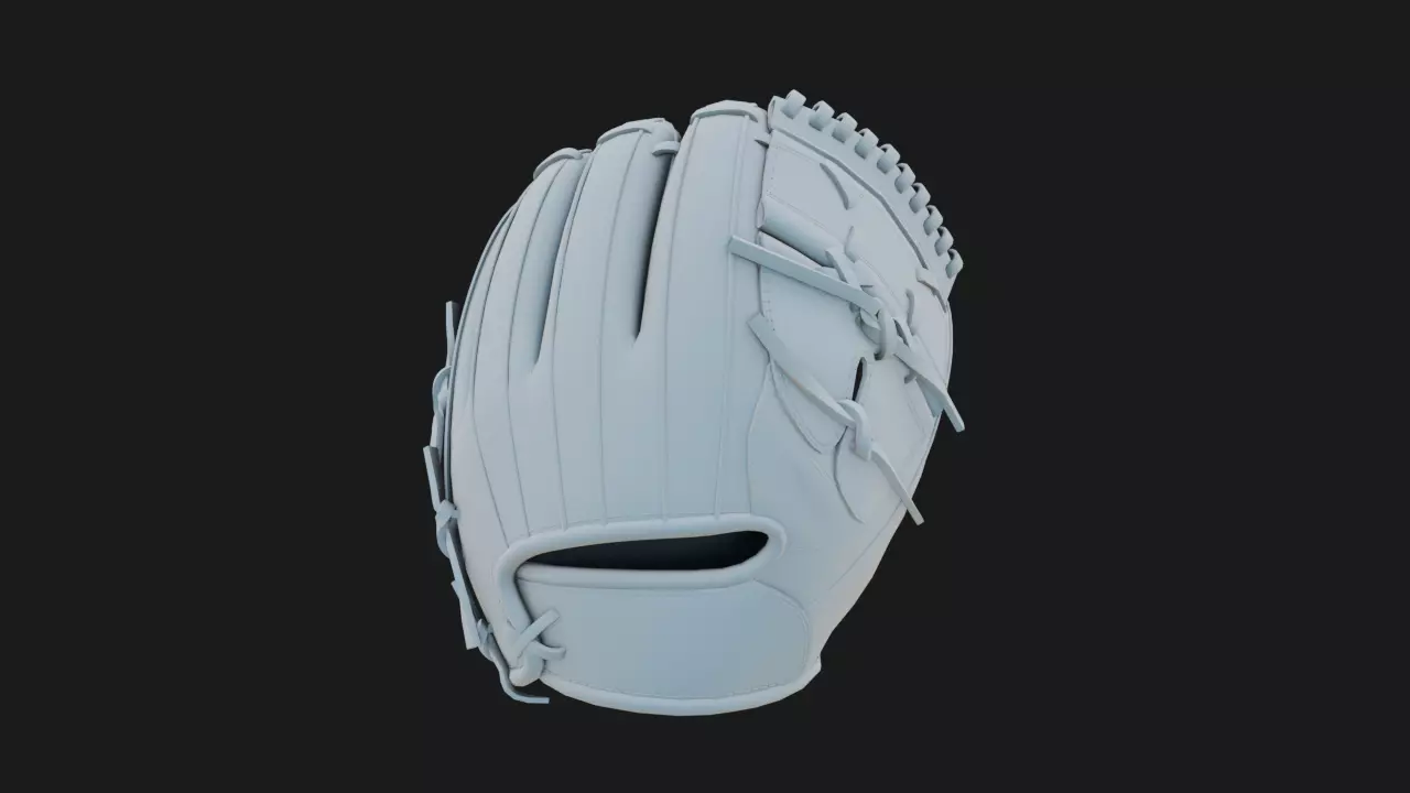 Pitcher Glove 3D model_2