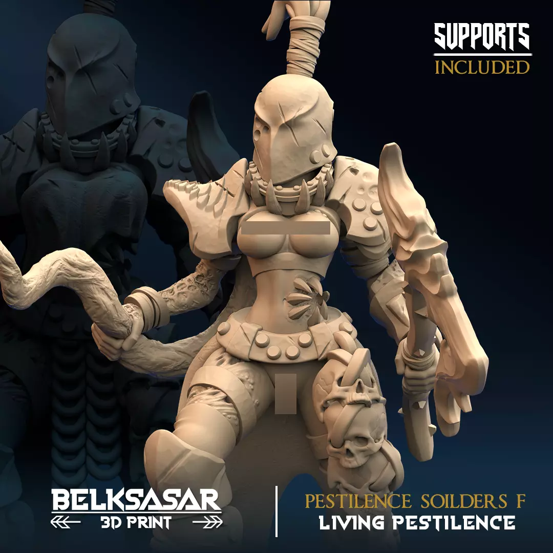 Pestilence Soilders F Nude and Normal 3D print model_5