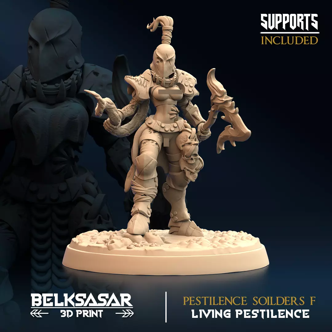 Pestilence Soilders F Nude and Normal 3D print model_4