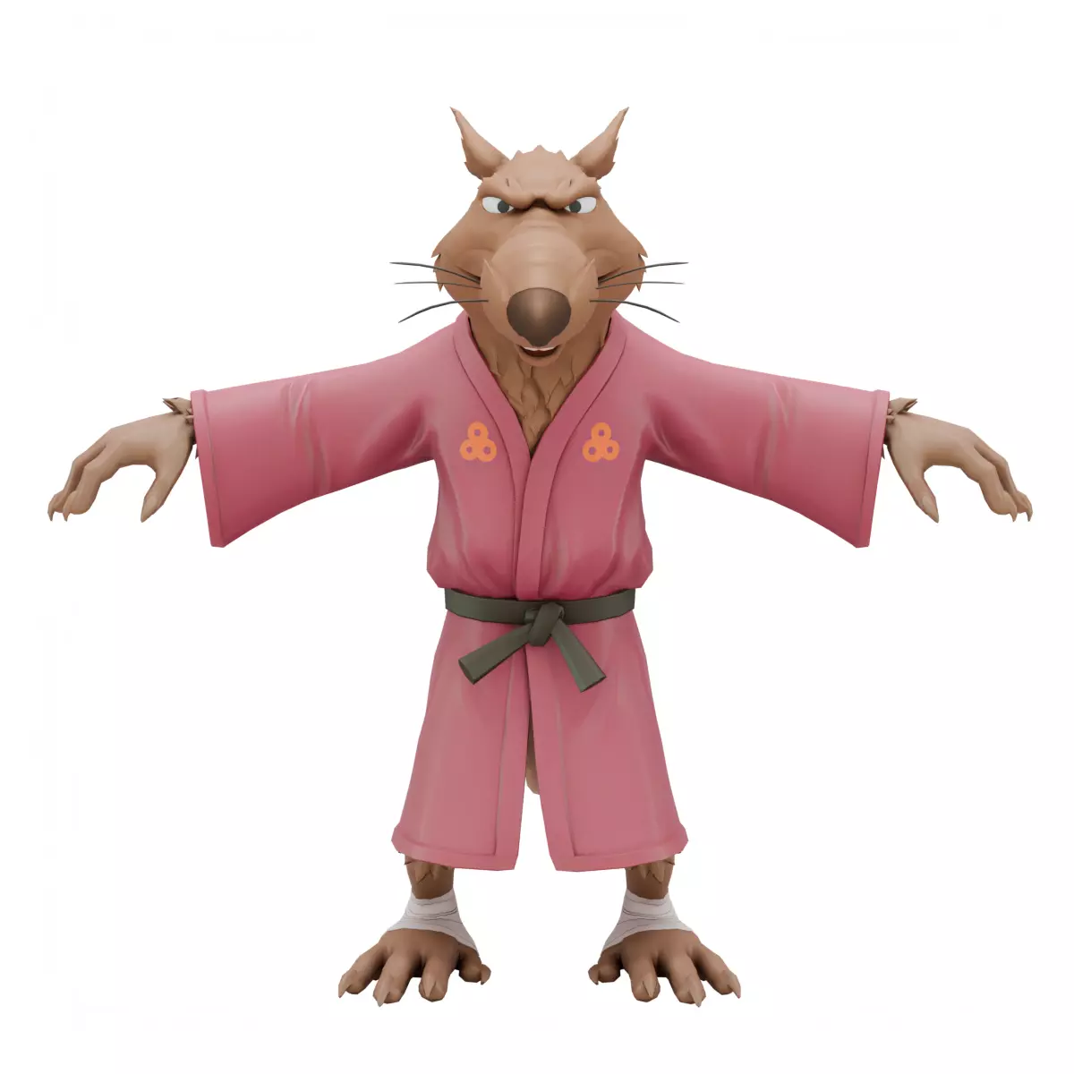 TMNT Splinter Cartoon Low-poly 3D model_1