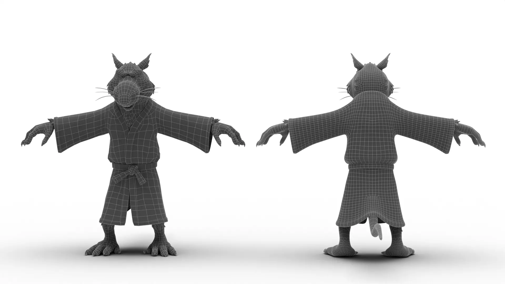 TMNT Splinter Cartoon Low-poly 3D model_12