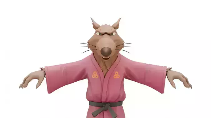 TMNT Splinter Cartoon Low-poly 3D model