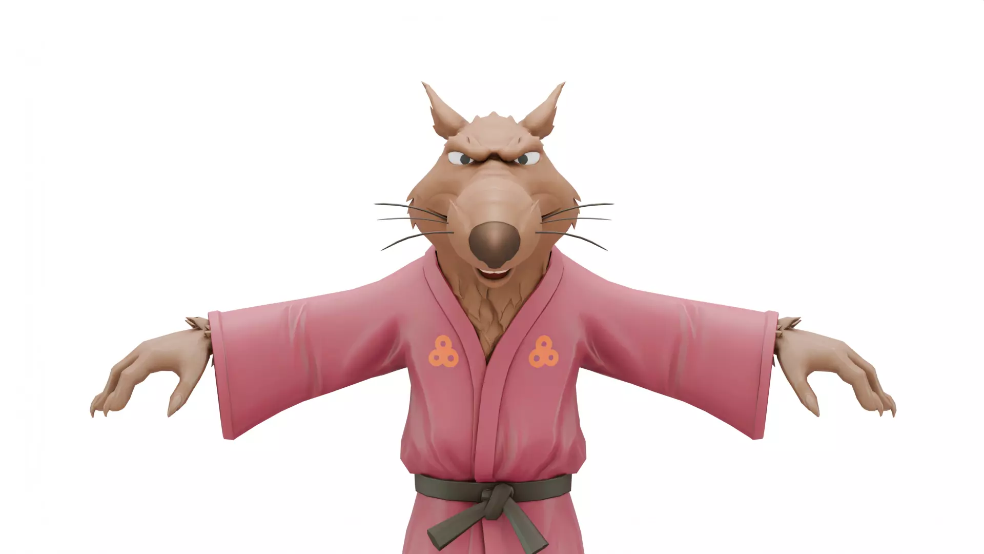 TMNT Splinter Cartoon Low-poly 3D model_0