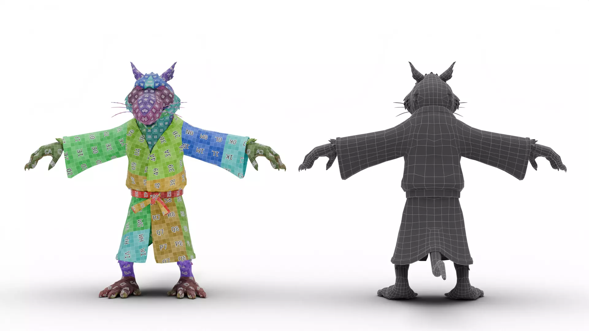 TMNT Splinter Cartoon Low-poly 3D model_11