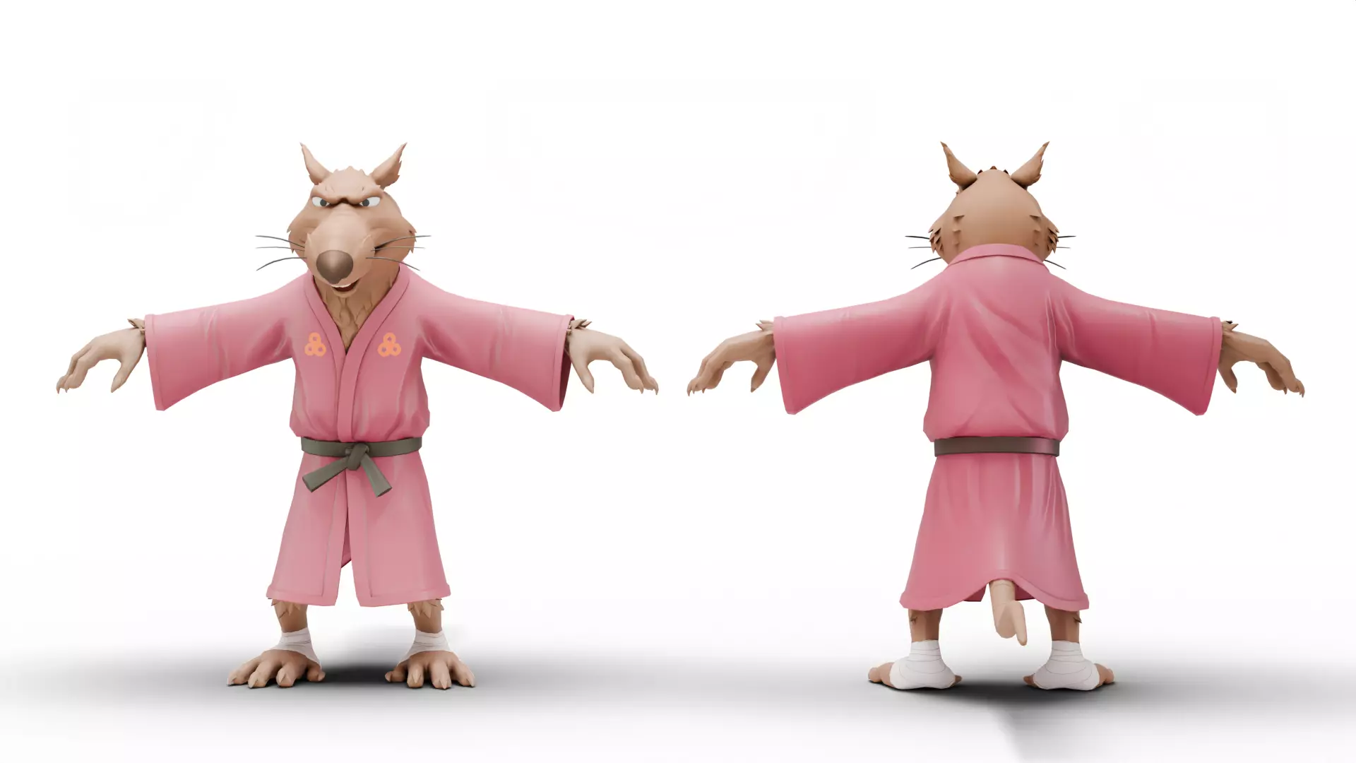 TMNT Splinter Cartoon Low-poly 3D model_10