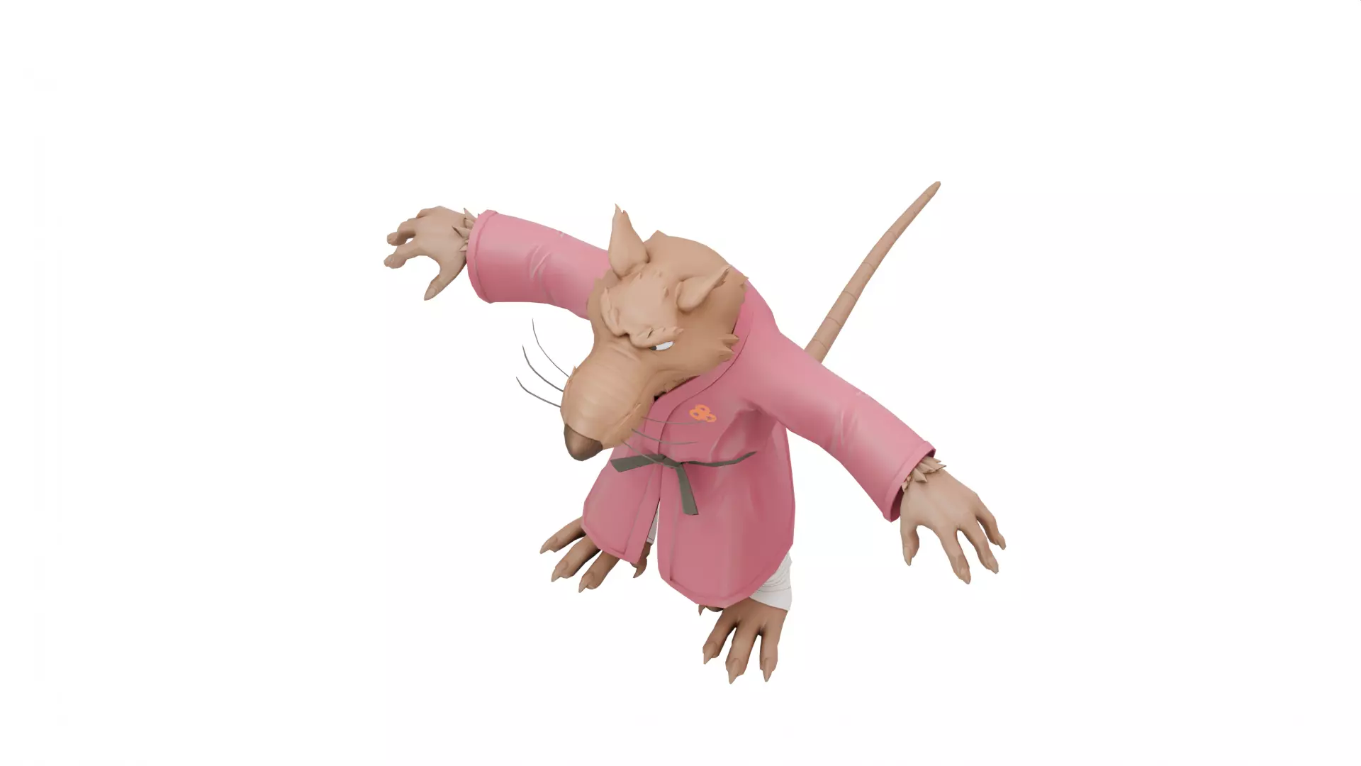 TMNT Splinter Cartoon Low-poly 3D model_7