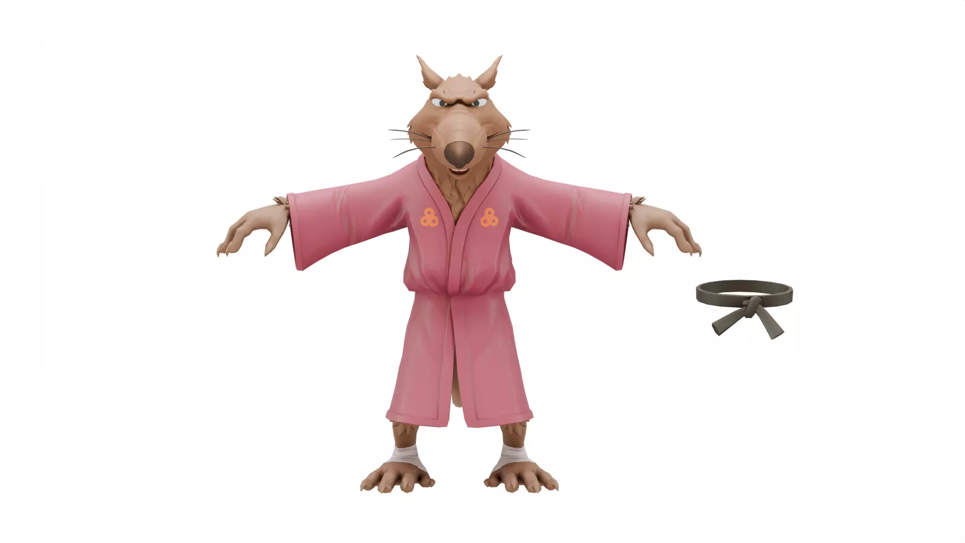 TMNT Splinter Cartoon Low-poly 3D model_9