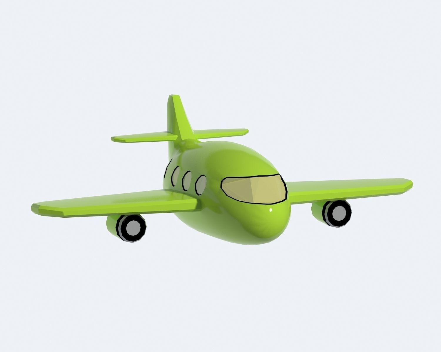 Planes set airplane flying in sky Low-poly 3D model_2