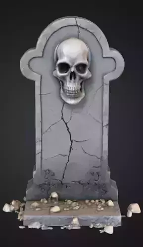 Creepy Miniature Gravestone Low-poly 3D model