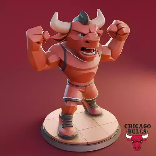 Chicago Bulls Bull 3D Printable Mascot STL 3D print model