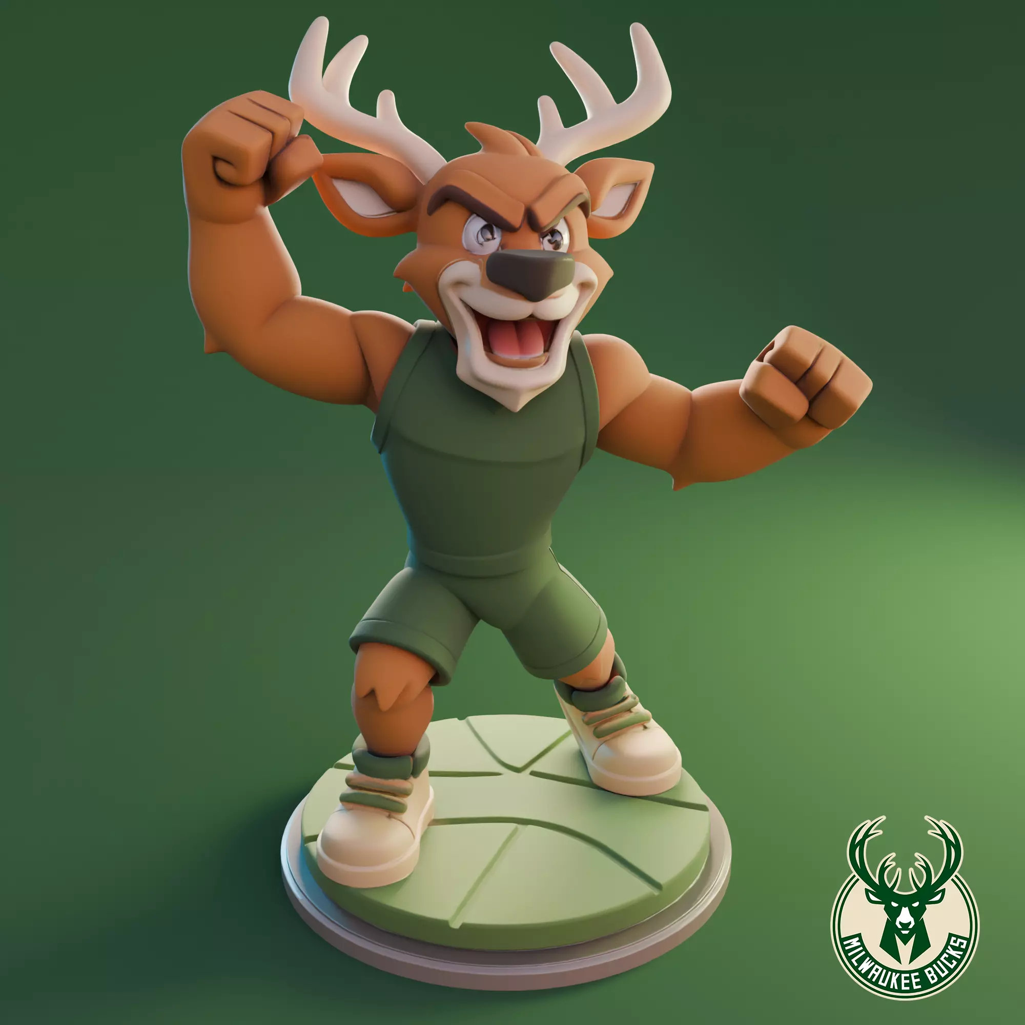 Milwaukee Bucks Deer 3D print model_0