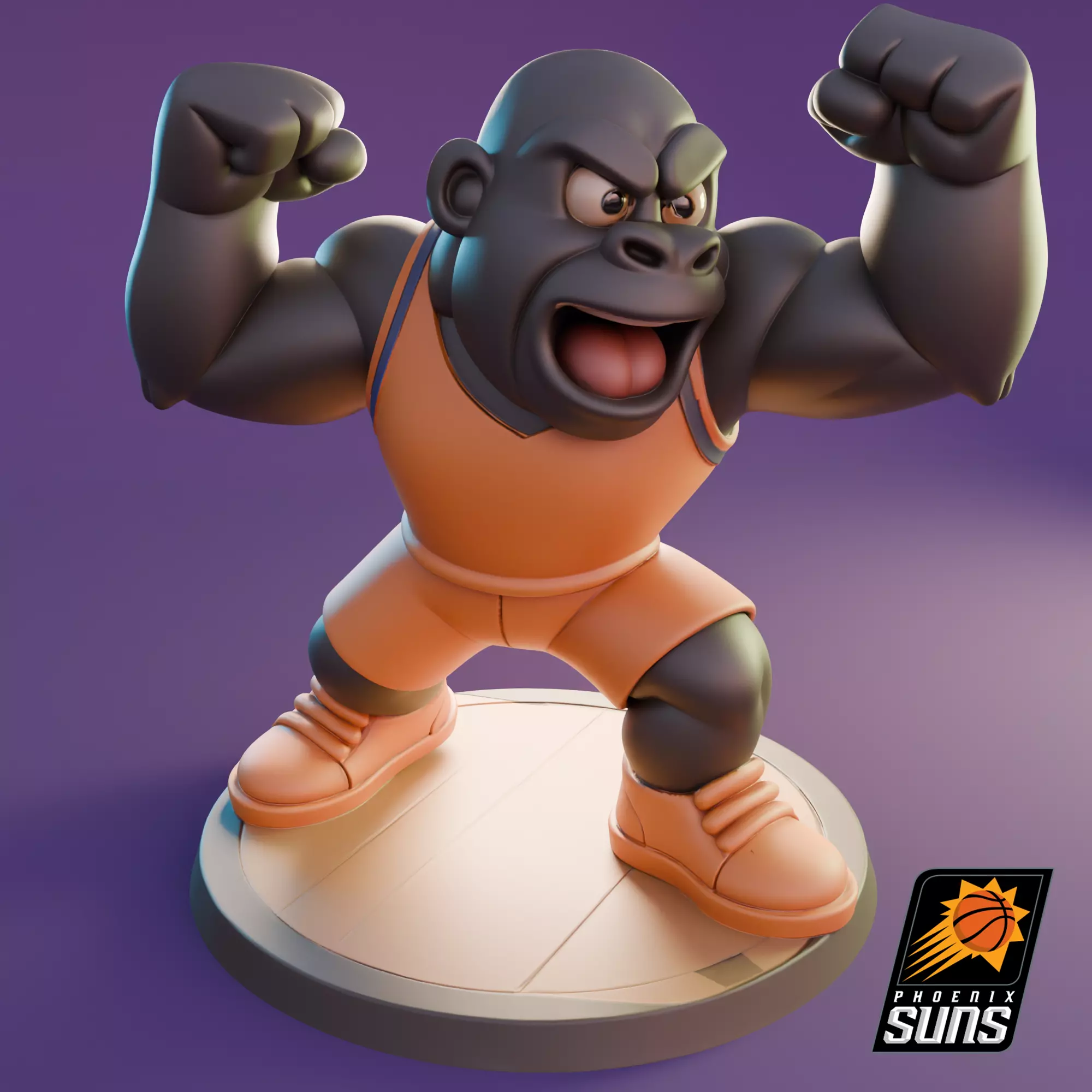 Phoenix Suns Gorilla 3D Printable Mascot STL 3D print model_0