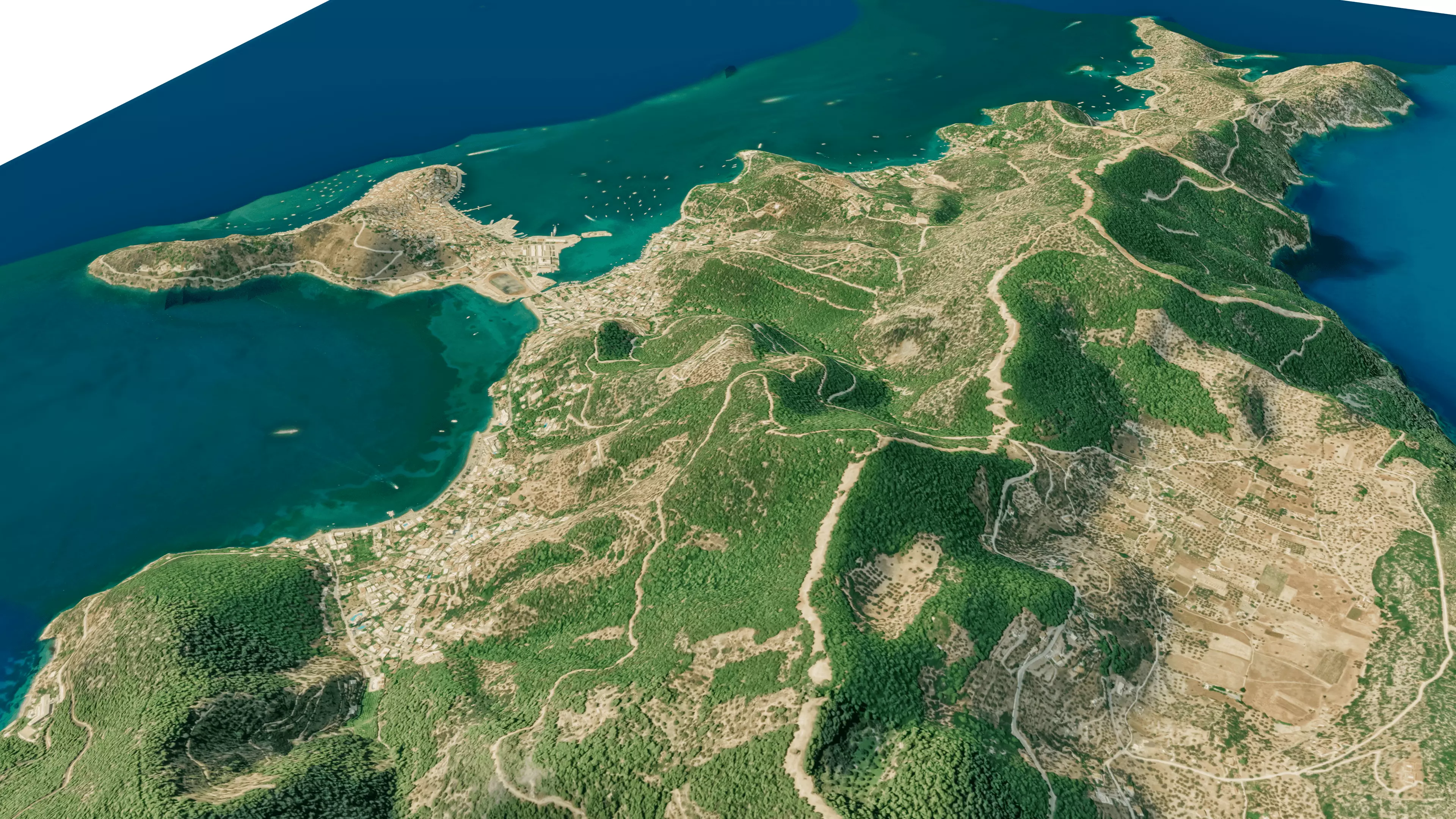 Poros Island 3D model terrain Low-poly 3D model_5