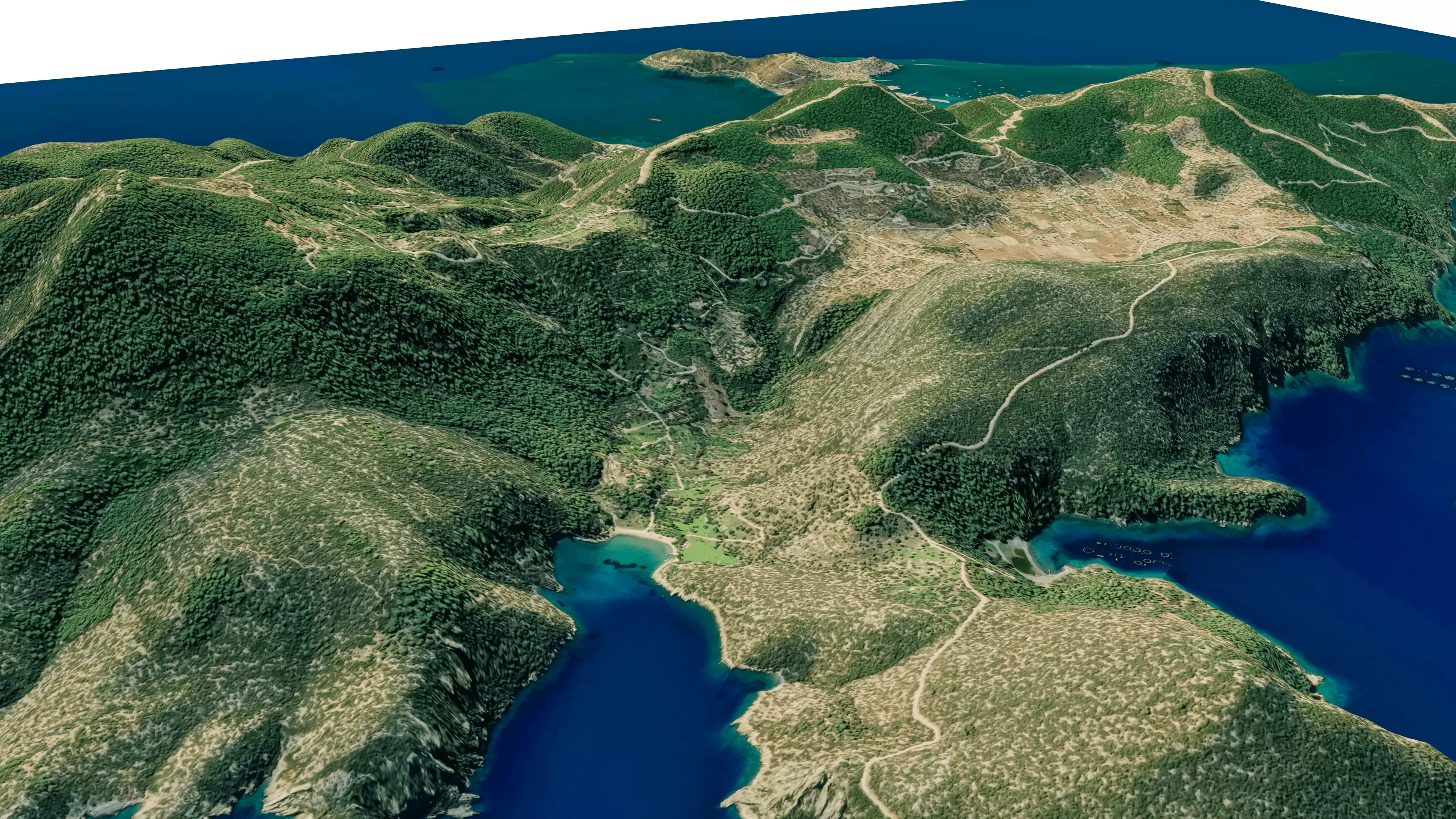 Poros Island 3D model terrain Low-poly 3D model_9