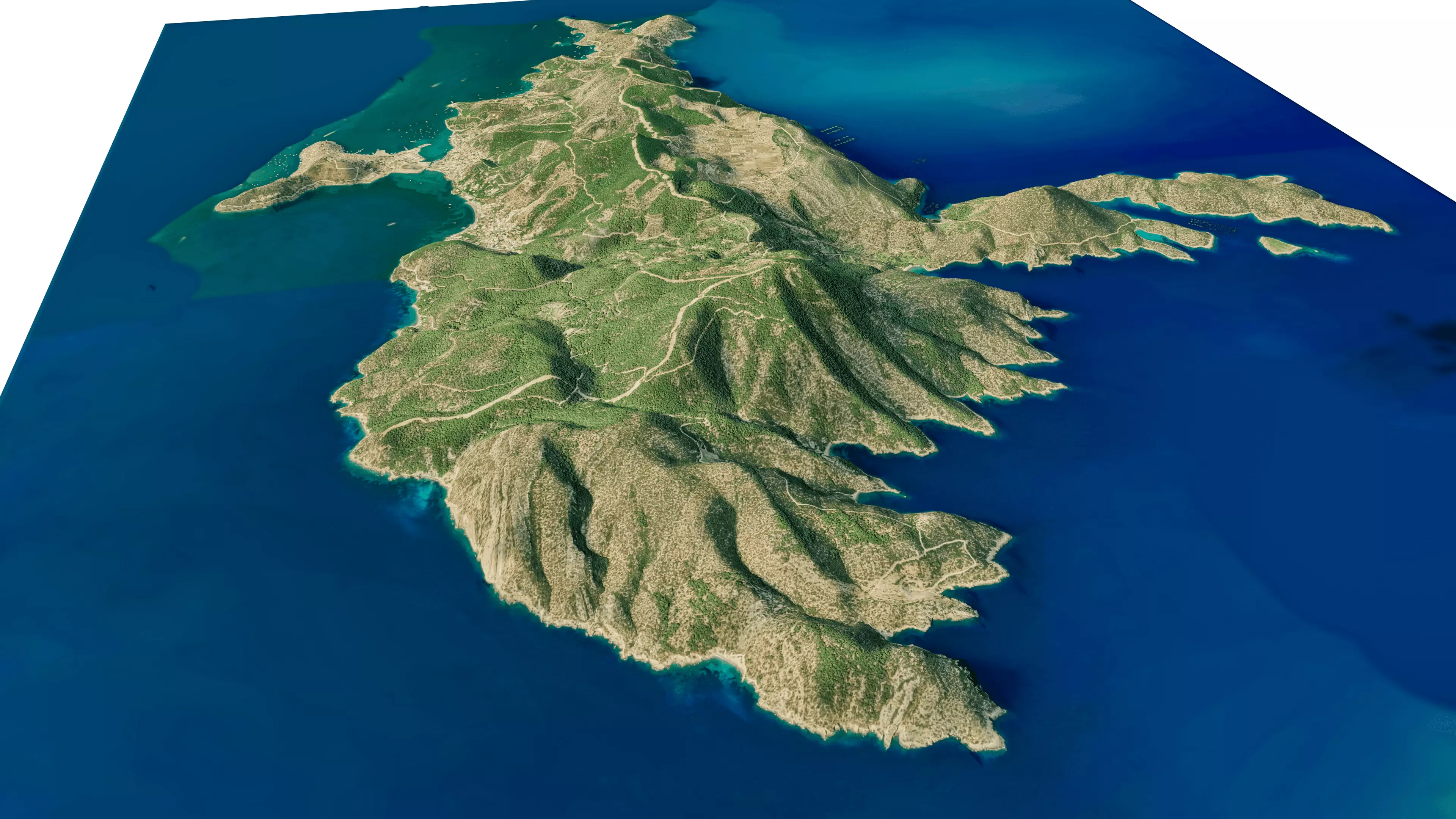 Poros Island 3D model terrain Low-poly 3D model_6